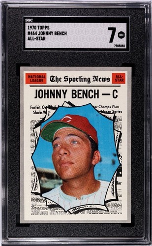 1970 Topps - SGC 7, NM, Johnny Bench All-Star #464
