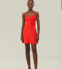 NWT FARMRIO Red 3d Flower Bodice Mini Dress Size XL