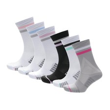 Ladies 6 Pack Cushioned Sports Sock Breathable Half Terry Trainer Crew Socks