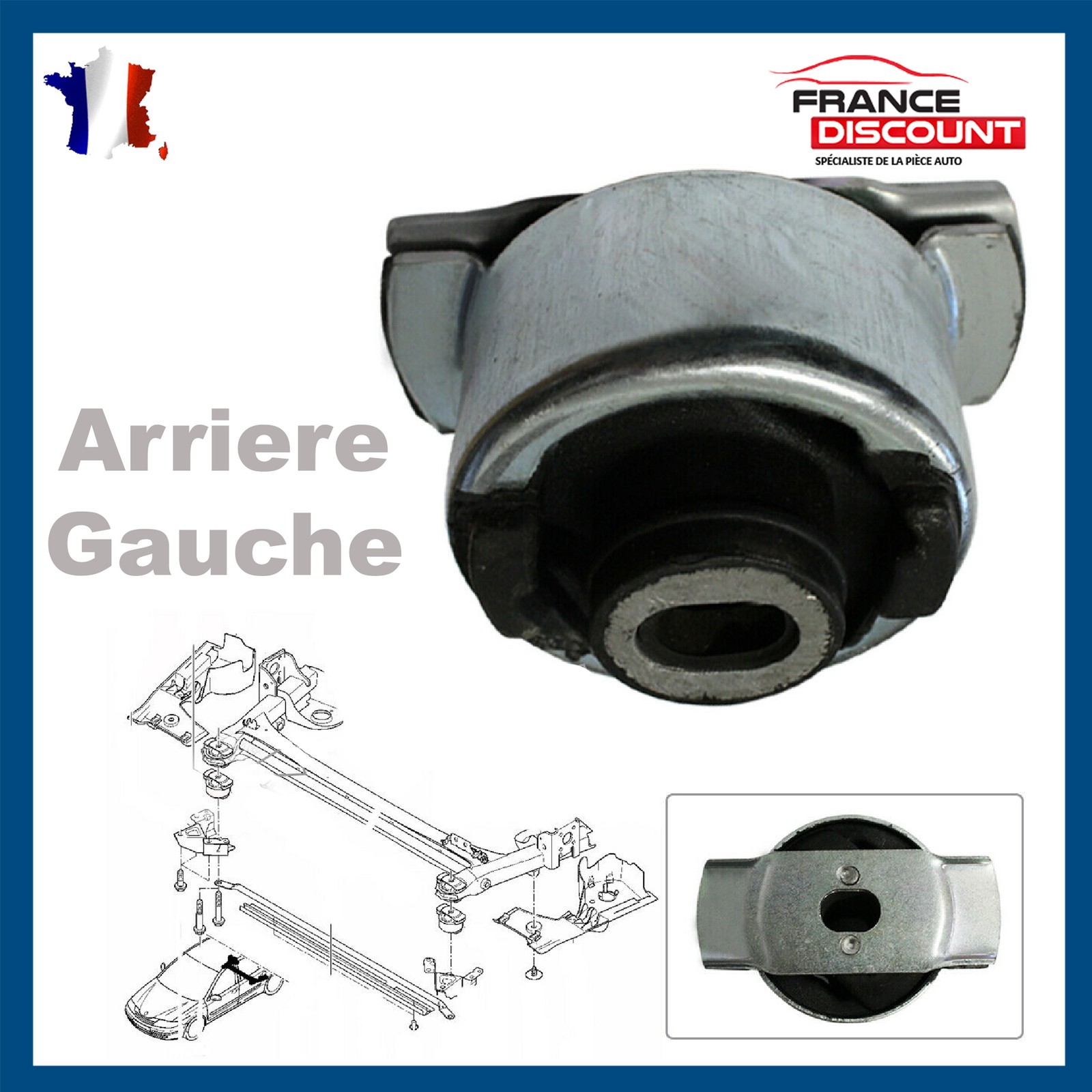 Silentbloc de train arrière gauche Laguna 2 suspension essieu arrière