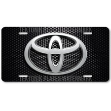 Toyota New Logo Novelty Car License Platetag - Graymesh Image On Flat Aluminum