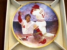 PETE ROSE " THANKS " REDS SIGNED AUTO VINTAGE 1988 GARTLAN L/E PLATE BEAUTY