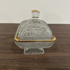Vintage Jeanette Glass- Compote/ Candy Dish -Acorn Pattern