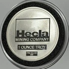 Hecla Mining Company Ultra Rare Collector Coin 1 Troy Oz .999 Fine Silver Round