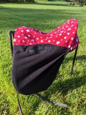 Bespoke RIDE ON SADDLE COVER SEAT SAVER , Red white stars