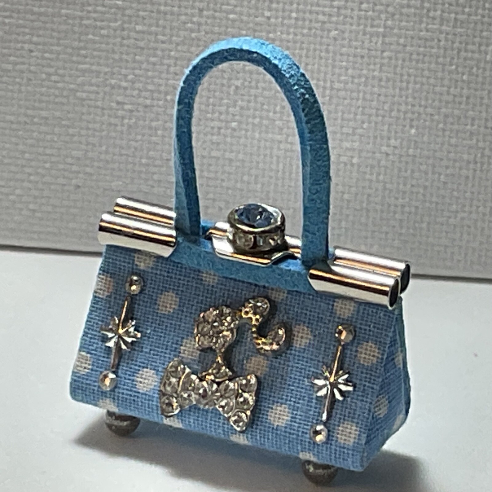 OOAK Barbie Doll Purse Blue & White Bag For 11” Fashion Dolls Designed by ‘Bee