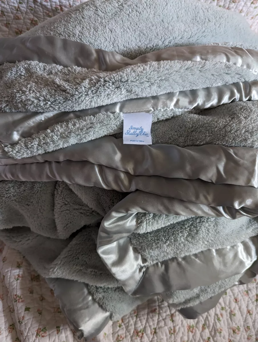 Original Simply Shabby Chic Blanket RARE BLUE-GREEN Excellent Condition