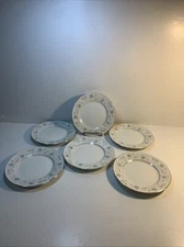 Lot 6 English Garden 1221 Fine China Japan Dessert Bread Plate Blue Flowers 6.5"