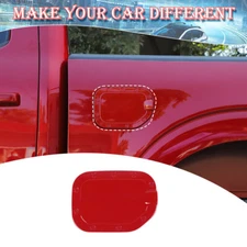 Red Fuel Filler Door Gas Tank Cap Cover Trim Bezel ABS For Ford F150 2021-2023