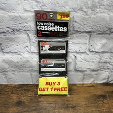 Vintage Tone Master 90 Minute Cassette Tape 3 Pack NOS NEW Sealed