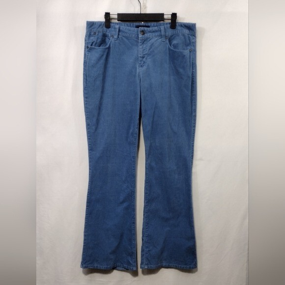 Talbots Corduroy Signature Boot Pants Womens 12 Blue Boho Retro 90s Y2K Casual