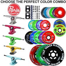 Paris Longboard Trucks, Wheels, Hardware, and Abec 7 Bearings - Choose Exact Kit