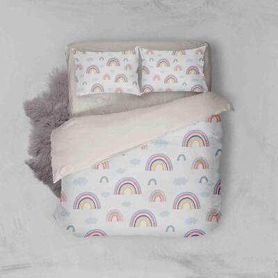 3D Regenbogen Muster Quilt Cover Set Bettwäsche Sets Kissenbezüge 64