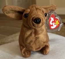 NMWT TY Beanie Baby Weenie Dachshund Dog 1995 UK TY DEUTSCHLAND PVC TAG ERRORS