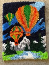 Vintage Balloons Latch Hook Rug   Hand Made