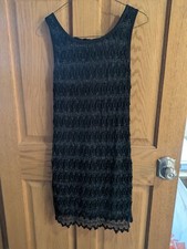 women's black glittery lace bodycon sleeveless dress ladies evening