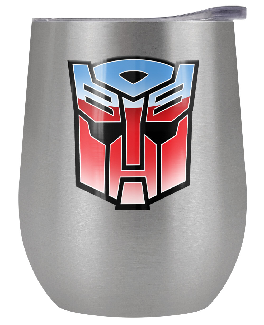 Transformers Vintage Logo 12oz Wine Tumbler Steel Insulated Leak Resistant