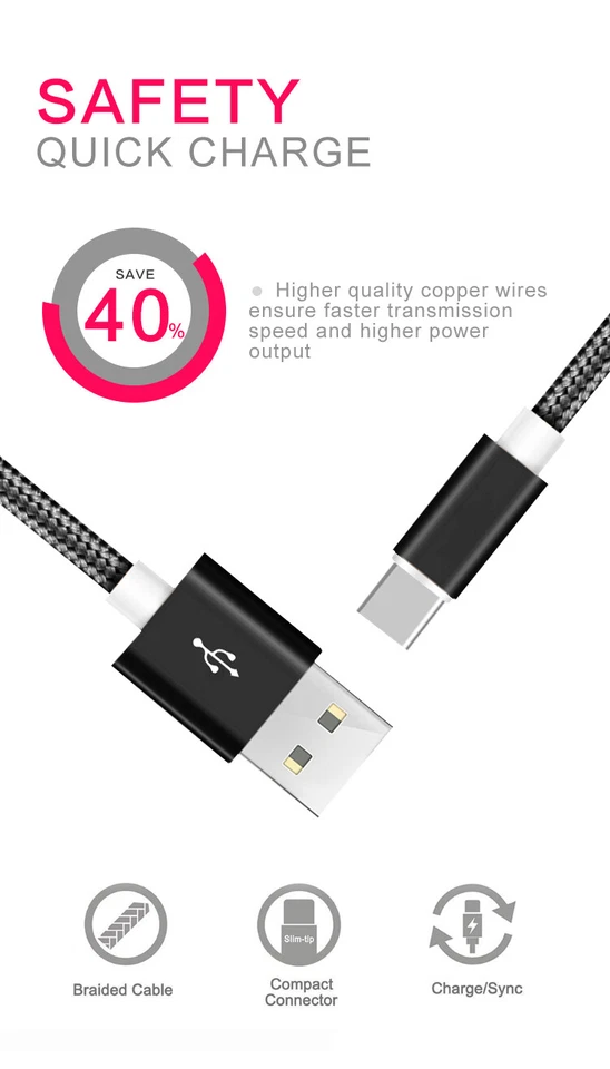 3-Pack Micro USB Nylon iPhone charger cable 6ft OEM and MFI certified for iPhone - Image 3 of 3