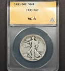 1921 P Walking Liberty Half Dollar ANACS VG8 Nice Pleasing Key Date