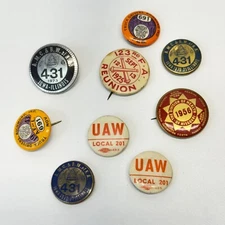 Button Lot United Auto Workers, Truck Drivers, Unions, Division of Health