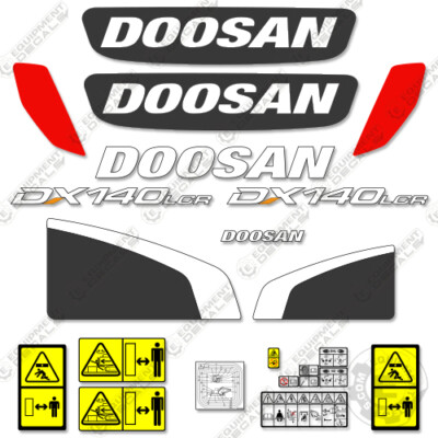 Fits Doosan DX140LCR-5 Decal Kit Excavator Equipment Decals - 3M Vinyl!