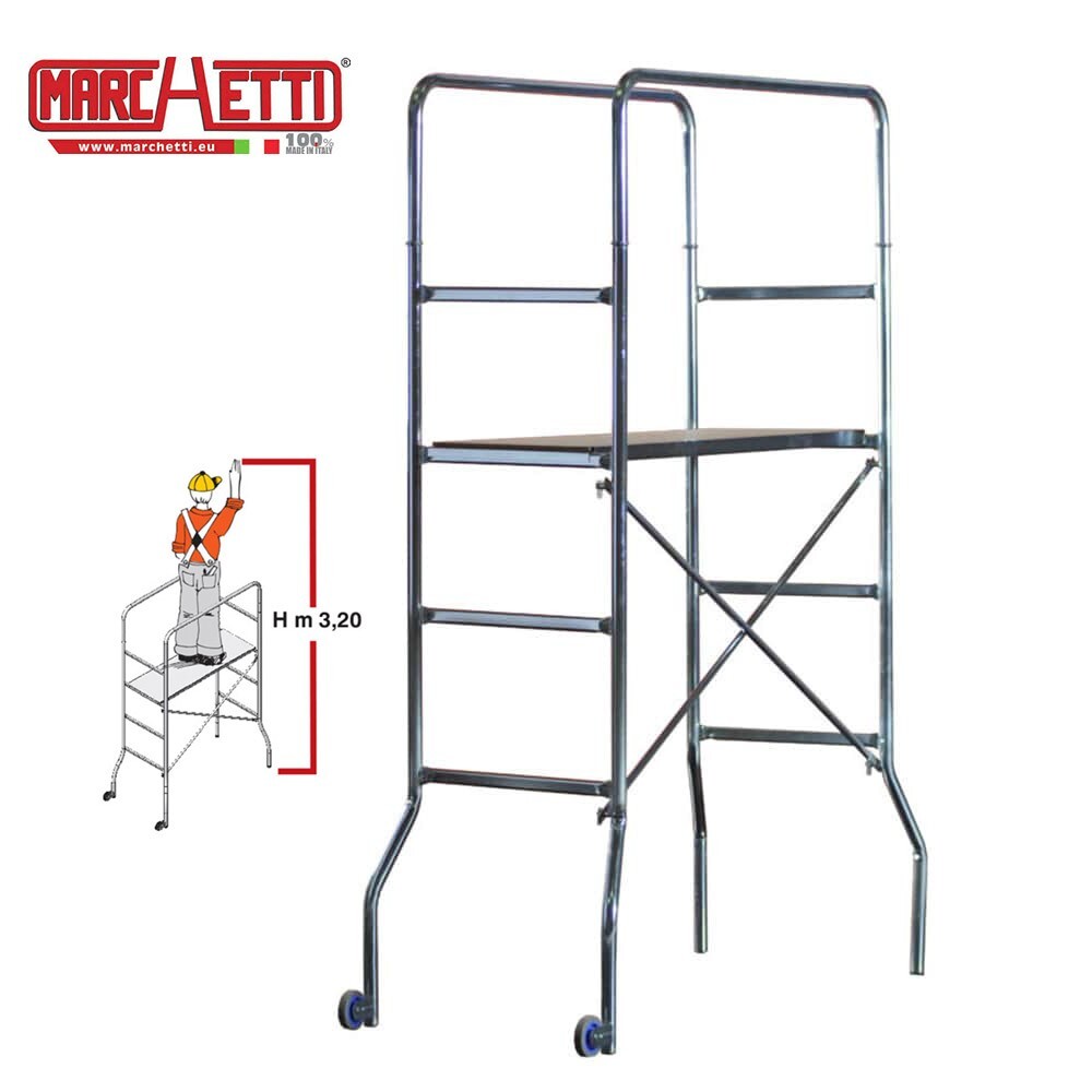 Marchetti Trio: Trabattello Professionale in Acciaio Zincato H 1.88m