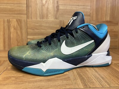 RARE🔥 Nike Air Zoom Kobe VII 7 Shark Blue Aqua White Sz 9 Men's