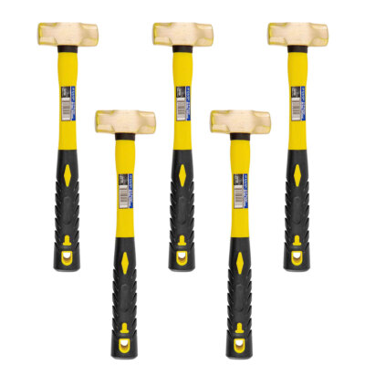Stark USA 5-Pack Sledge Brass Hammer Forged Solid Brass Non Sparking Head 1 LB