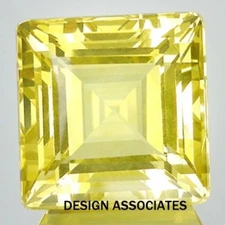 LEMON QUARTZ 7 MM SQUARE CUT ALL NATURAL AAA