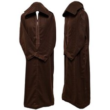 Moroccan Dark Brown Winter Wool Blend Hooded Long Sleeves Thobe Djellaba