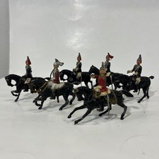 7 Vintage Lead Metal Britains Mounted Toy Soldiers on Horses