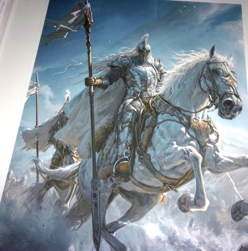 LORD OF THE RINGS - RIDERS OF ROHAN - CANVAS PRINT SOLID OAK FRAME - 21" x 17"