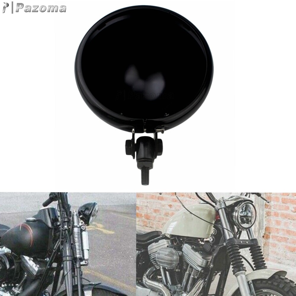 For Harley Cafe Racer Black 5.75 Inch Retro Headlight Housing