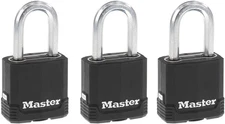 Master Lock Black Magnum Keyed-Alike Padlocks with All-Weather Cover, Outdoor Lo