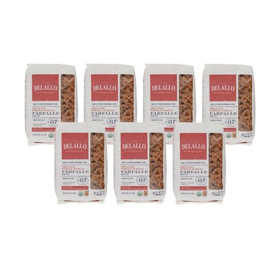Whole Wheat Farfalle Bowtie Pasta, 1 Pound Bag, 7 Pack, Butterfly Shape