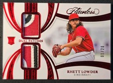 RHETT LOWDER 2025 Panini Flawless Rookie RC Dual Patch Red Foil 1/20 REDS