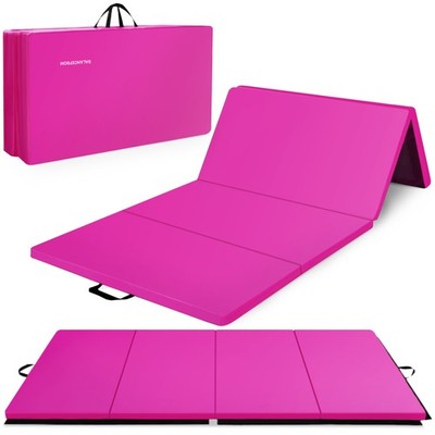 BalanceFrom Fitness 120 x 48'' All Purpose Folding Gymnastics Exercise Mat, Pink