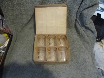 Vintage Coors 5 oz Sample Glasses Gold Tone Trim Waterfall Logo Set of 6