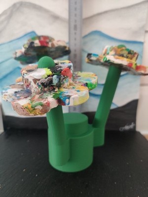 Großer Stein marmoriert Blume groß 3D gedruckt recycelt Wohndeko Geschenk Lego inspiriert
