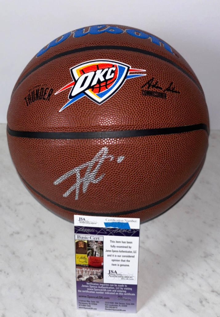 ISAIAH HARTENSTEIN SIGNED OKC OKLAHOMA CITY THUNDER NBA LOGO BASKETBALL JSA ! 