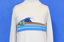 vintage 80s SURF WAVE OCEAN STRIPE TROPIX LONG SLEEVE DEADSTOCK t-shirt YOUTH S