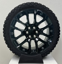 22 Gloss Black Honeycomb Wheels Rugged Terrain Tires Tpms Chevy Tahoe Silverado