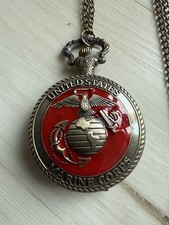 NEW 5-pack Pocket Watch United States Marine Corps Quartz 18  Length
