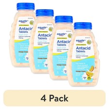 Equate Extra Strength Sugar-Free Antacid Chewable Tablets, Orange Cream, 4 pack