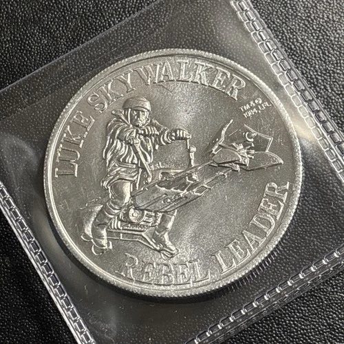 💫1985 Vintage Orig Kenner Star Wars ⭐️ POTF Luke Skywalker Speeder Bike Coin NM