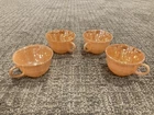 4 Vintage FIRE KING Glass Peach Luster Tea/Coffee Cups