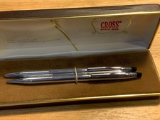 Vintage Cross Chrome Century Pen  Pencil Set 5 1/4" Made in USA