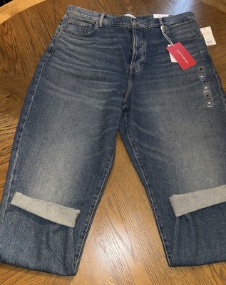 NWT Lucky Brand Drew Mom High Rise Taper Jeans Distressed Women 18/34 Long $129