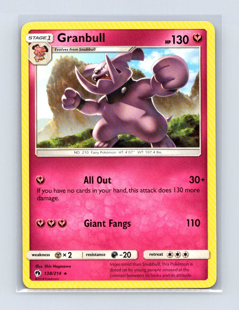 Granbull 138/214 Rare Lost Thunder Pokemon Lightly Played