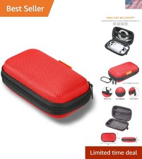 Elegant Red EVA Case - Lightweight Hard Shell Zipper Pouch for Earbuds Gadgets